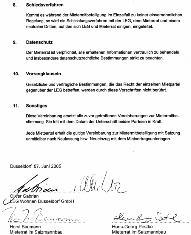Vereinbarung ber MieterInnenbeteiligung im Salzmannbau in Dsseldorf-Bilk, Seite 7