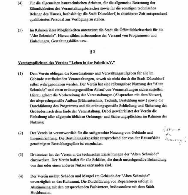 Kooperationsvertrag zwischen Kulturamt und Verein "Leben in der Fabrik", Seite 2
