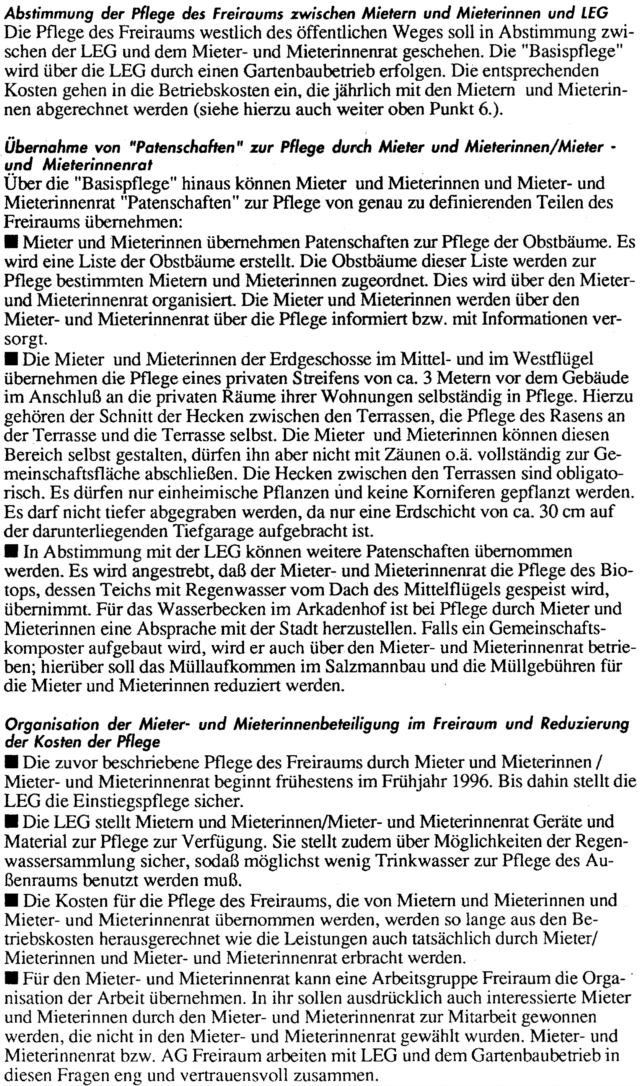 Vereinbarung ber Mieterbeteiligung im Salzmannbau in Dsseldorf-Bilk vom 16.10.1995, Seite 4