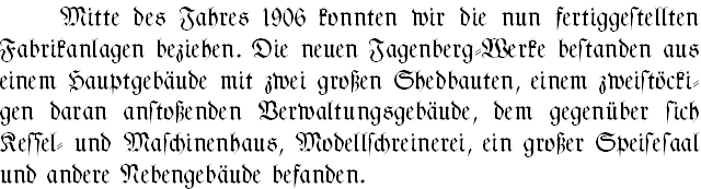 Text von Max Jagenberg in Fraktur, Absatz 3. Textversion ist verlinkt.