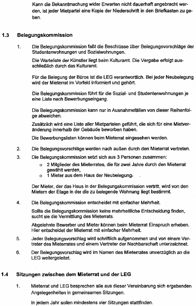 Vereinbarung ber MieterInnenbeteiligung im Salzmannbau in Dsseldorf-Bilk, Seite 4