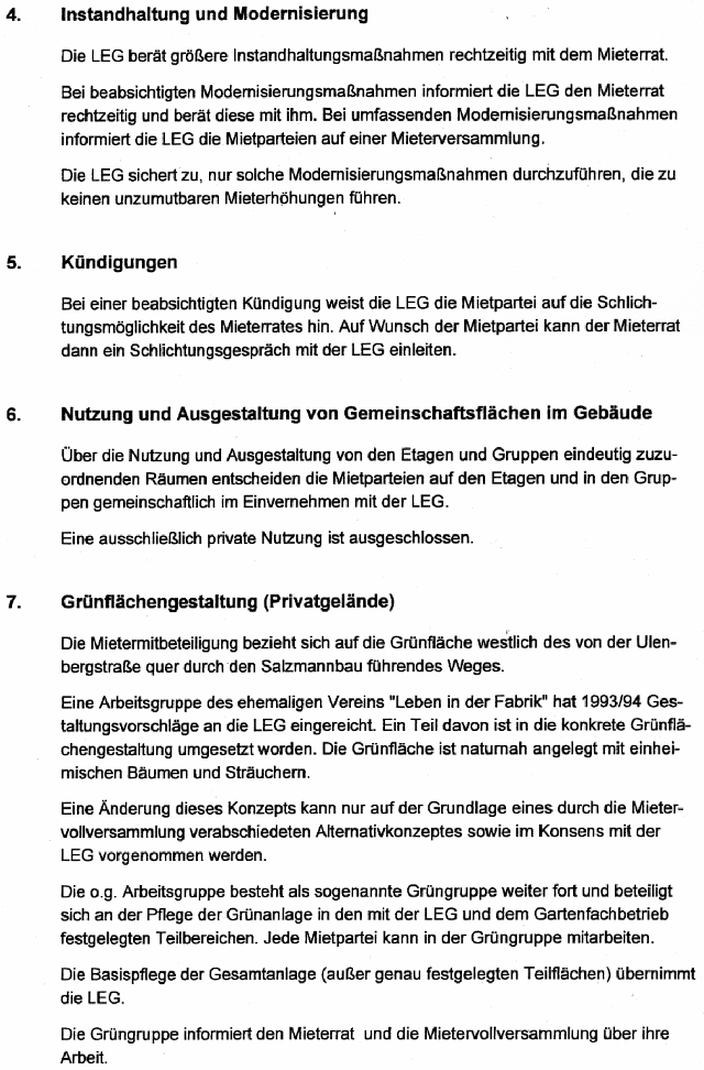 Vereinbarung ber MieterInnenbeteiligung im Salzmannbau in Dsseldorf-Bilk, Seite 5